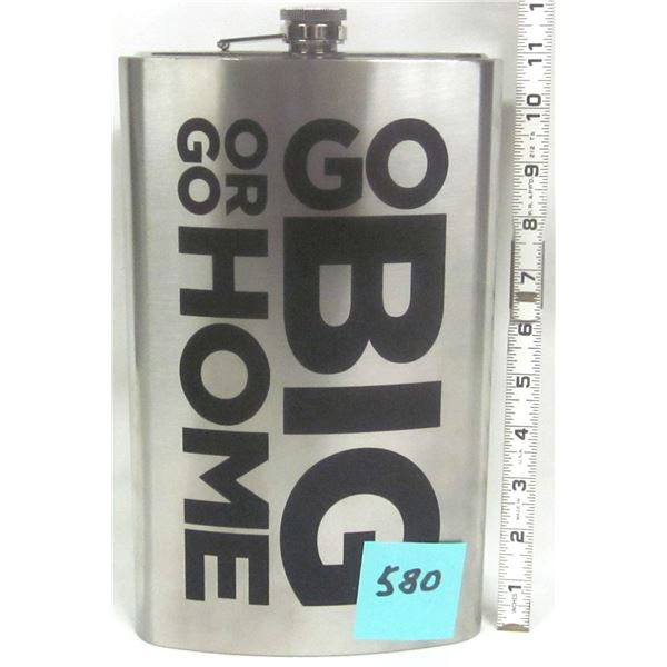“Go Big or Go Home” Gameday JUMBO Stainless Steel ½ ga Flask