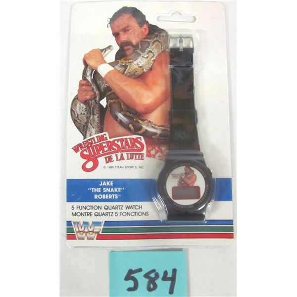 RARE NEW 1985 Titan Sports WWF “JAKE THE SNAKE ROBERTS” Quartz Watch – Ne