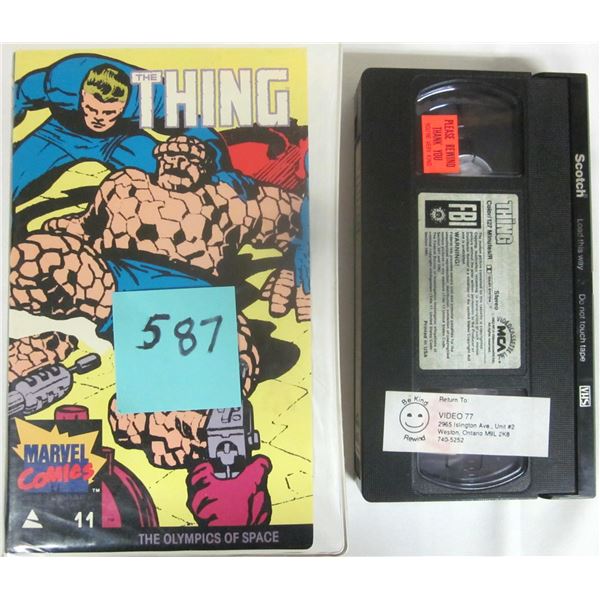 Vintage 1982 Marvel Comics “THE THING” Animated VHS Cassette Tape