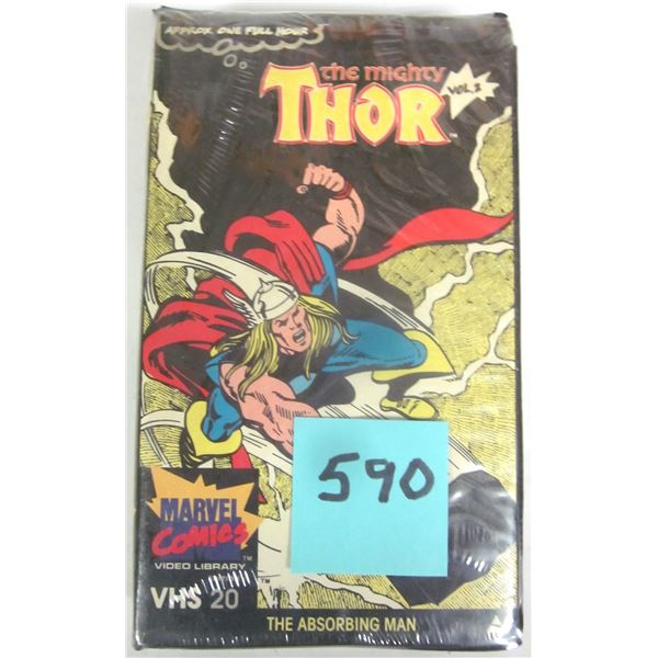 Vintage 1986 Marvel Comics “THE MIGHTY THOR” Vol. 2 Animated VHS Cassette Tape - R