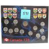 Image 1 : 1867-1992 “CANADA 125” (12) Quarter & (1) Loonie Coin Set in Display