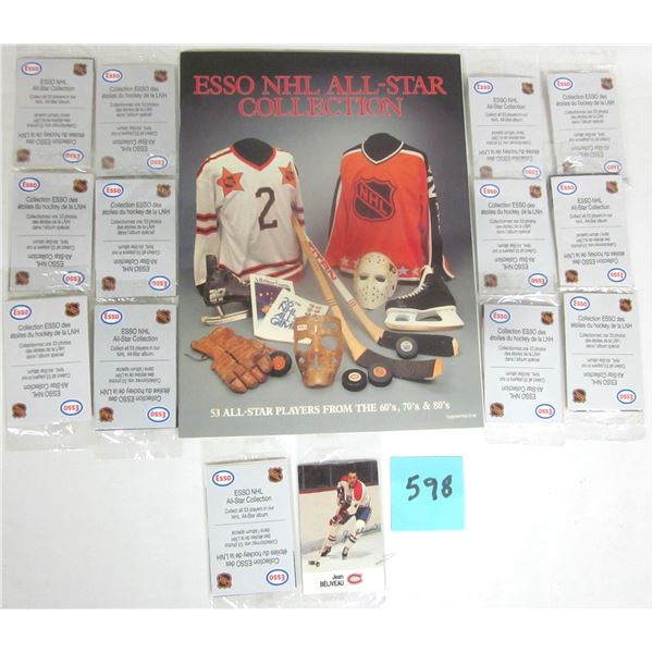 Vintage ESSO NHL All Star Collection Album & (14) Packs of UNOPENED Cards