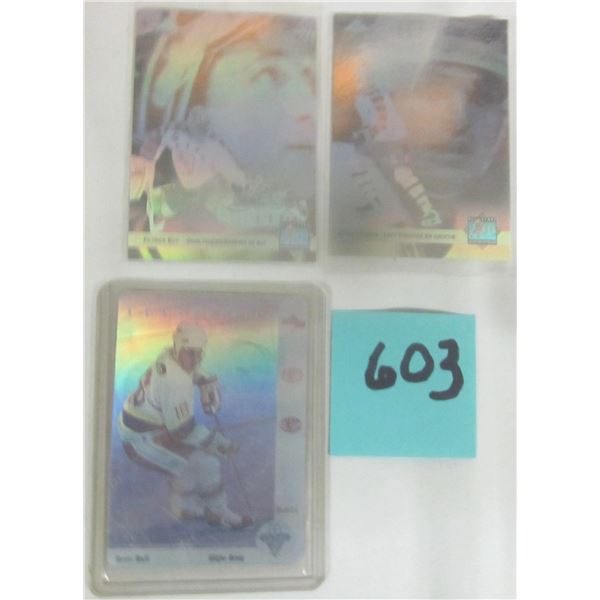 (3) McDonald’s Hologram NHL Cards - ROY, STEVENS, HULL