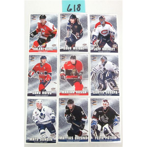 2000/01 McDonald’s Pacific Prism NHL Player Checklist (9) Card Set