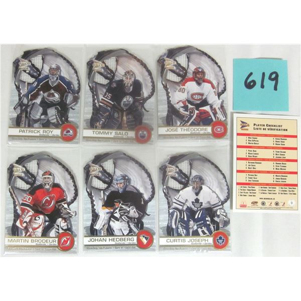 2001/02 McDonald’s Prism Gold NHL “Glove-Side Net Fusions” (6) Card Set w