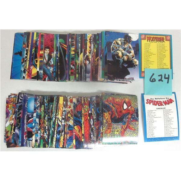1992 Marvel WOLVERINE & SPIDERMAN Comic Card Sets (not complete)
