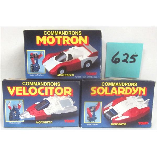(3) NEW in Box 1985 Tomy Motorized COMMANDRONS McDonalds Happy Meal Toys
