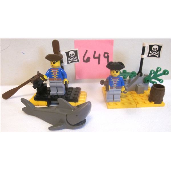 (2) Vintage 1991 Lego Pirate Sets - #6234 RENEGADE RAFT & #1464 PIRATE LOOK-OUT