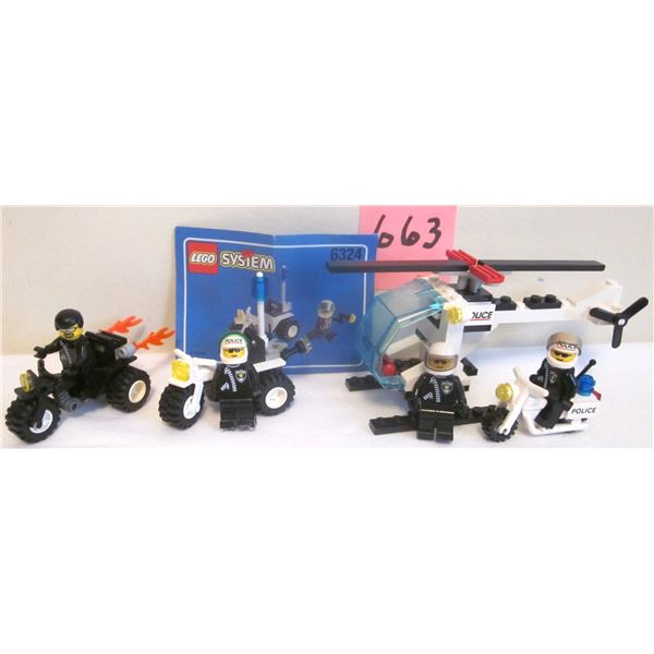 (3) Vintage 1993 Lego Sets - #6664 CHOPPER COPS, #6324 CHOPPER COP, #2584 BIKER BOB