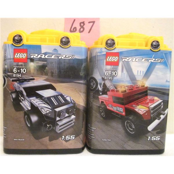 (2) NEW Factory Sealed Lego Racer Sets - #8194 NITRO MUSCLE & #8195 TURBO TOW