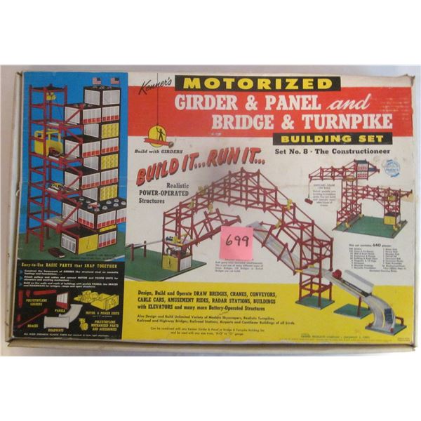 Vintage 1960 Kenner’s Motorized Girder & Panel / Bridge & Turnpike Set in Original Box w/ I