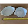 Image 2 : (2) Green Floral Design Pyrex Bowl and Dish