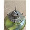 Image 6 : Vintage Green Glass Oil Lamp w/ Chimney