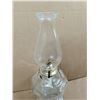 Image 3 : Vintage Clear Glass Oil Lamp W/ Chimney