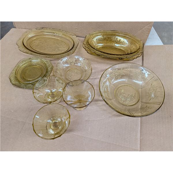 Lot of Vintage (Unverified) Depression glass