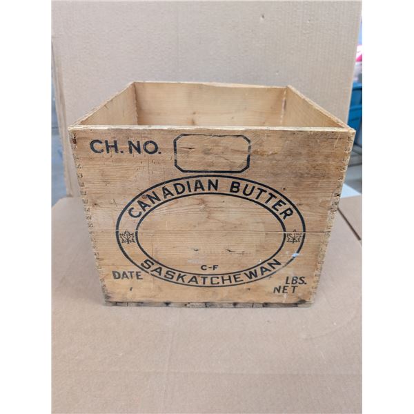 Vintage Wood Crate Canadian Butter 13x13x11"