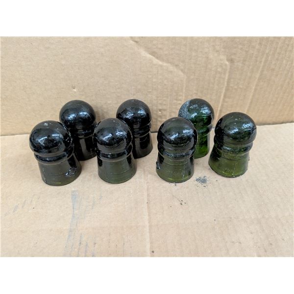 Lot of Vintage Dark green Insulators