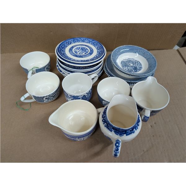 Lot of Blue and White Made in Japan China Ware