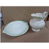 Image 1 : Vintage Pottery Pitcher and Dish made in US