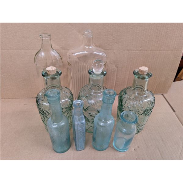 Lot of Vintage Bottles (3) Unique Design W/ Corks