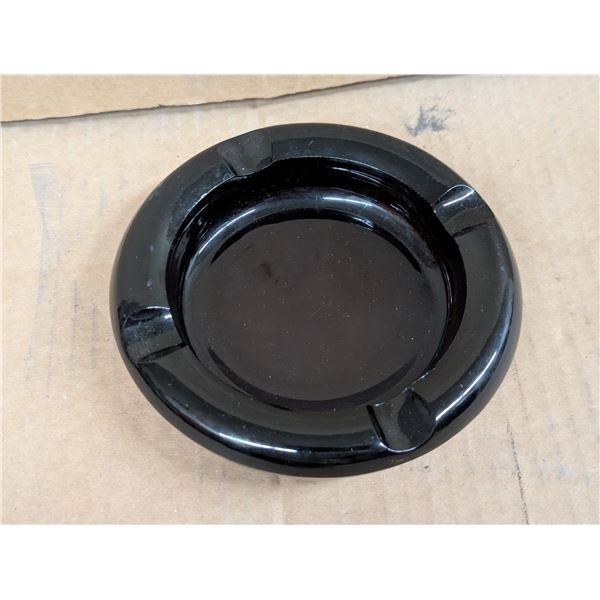 Vintage Black glass Ash Tray