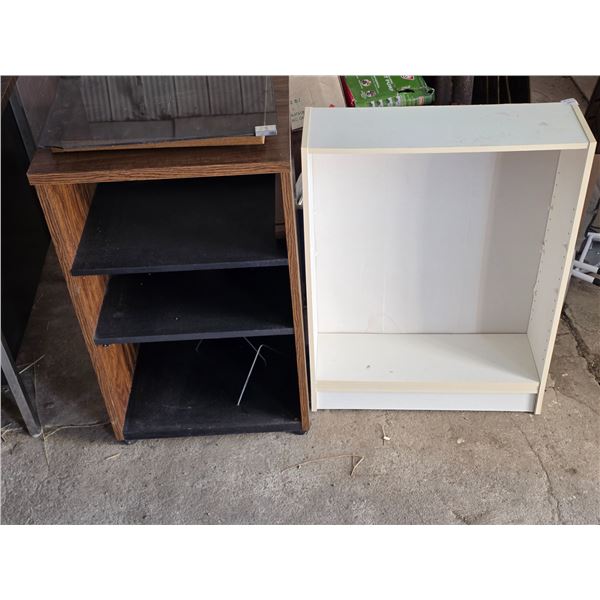 2 cabinets- 20" by 15" by 35"H and 24" by 8" by 32"H