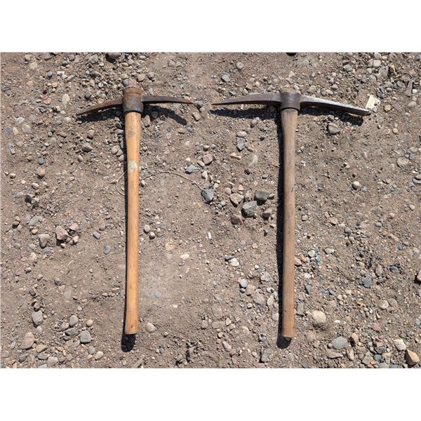 (2) Vintage Wood Handle Pickaxes