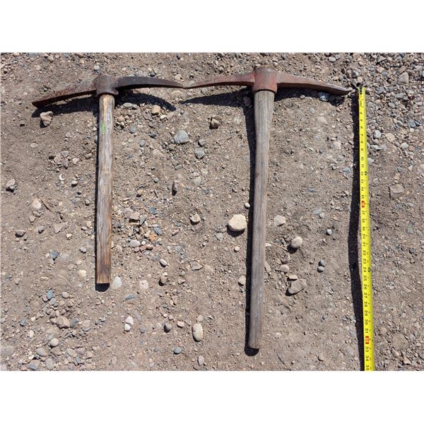 (2) Vintage Wood Handle Pickaxes