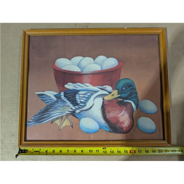 Vintage Framed /Signed Art Work Red Skelton 21x17"