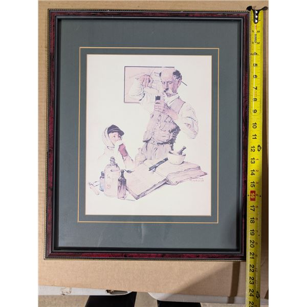 Vintage Framed /Signed Artwork Norman Rockwell 17.5x21.5"
