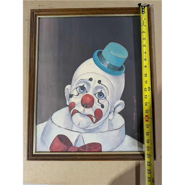 Vintage Framed /Signed Art Work Red Skelton 17.5x21.5"