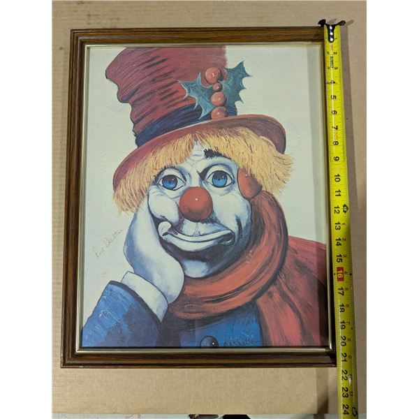 Vintage Framed /Signed Art Work Red Skelton 17.5x21.5"
