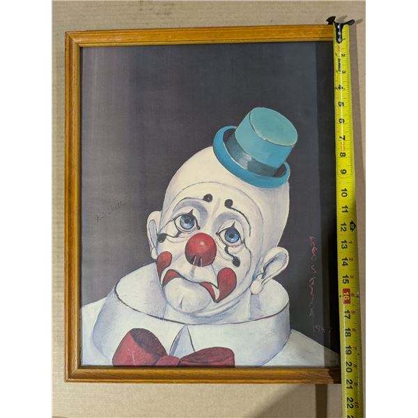Vintage Framed /Signed Art Work Red Skelton 17.5x21.5"