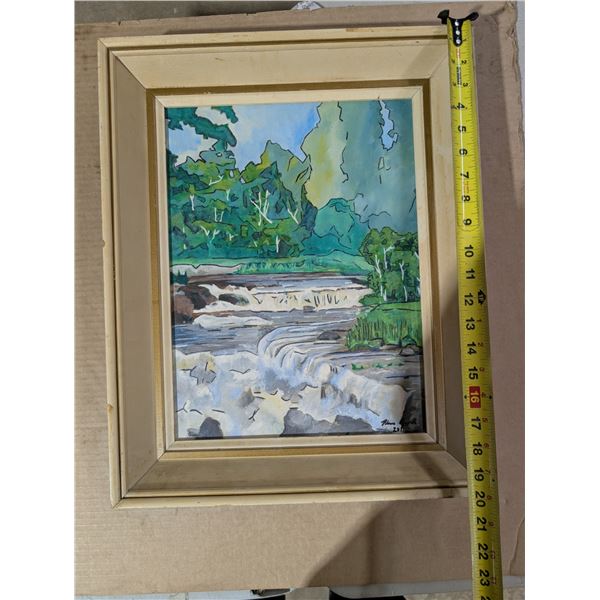Vintage frame w/ Abstract Art piece 16x20"