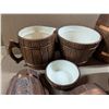 Image 3 : Vintage US Barrel Design Cookie Jar, Butter Dish, Water Pitcher, and etc.