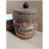 Image 5 : Vintage US Barrel Design Cookie Jar, Butter Dish, Water Pitcher, and etc.