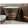 Image 6 : Vintage US Barrel Design Cookie Jar, Butter Dish, Water Pitcher, and etc.