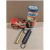 Image 1 : Lot of Vintage Items (tinker toy tin, Electric Play iron, and etc.)