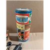 Image 4 : Lot of Vintage Items (tinker toy tin, Electric Play iron, and etc.)