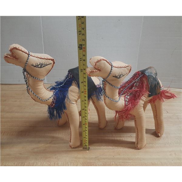 Vintage Hand-crafted Egyptian Camel Figurines.