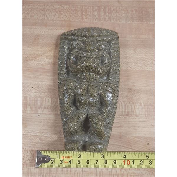 Vintage Green Stone Tiki Statue from the 1960's - Handcrafted in Hawaii.