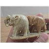 Image 3 : Vintage Hand-curved Stone Elephant Figurines from India, often crafted from soapstone or onyx.