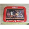 Image 1 : Vintage Coca-Cola Serving Tray with a "Touring Car" Design from 1987.