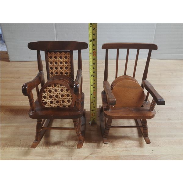 Miniature Wooden Rocking Chairs.