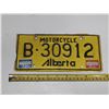 Image 1 : Alberta Motorcycle License Plate.