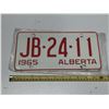 Image 1 : 1965 Alberta License Plate.