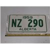 Image 1 : 1959 Alberta License Plate.