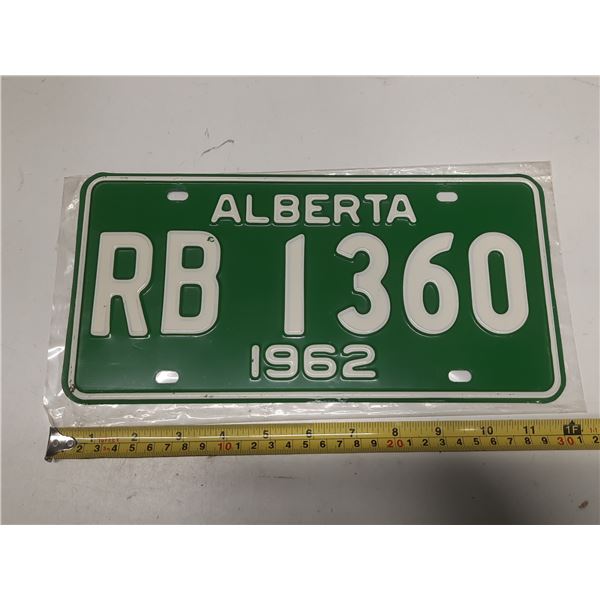 1962 Alberta License Plate.