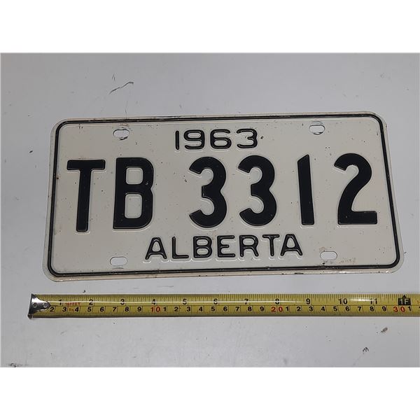 1963 Alberta License Plate.