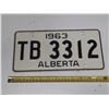 Image 1 : 1963 Alberta License Plate.